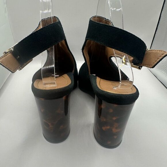 Vionic Perk Lacey Tortoise and Black Suede Slingback Block Heel Bootie 10 - Picture 7 of 10